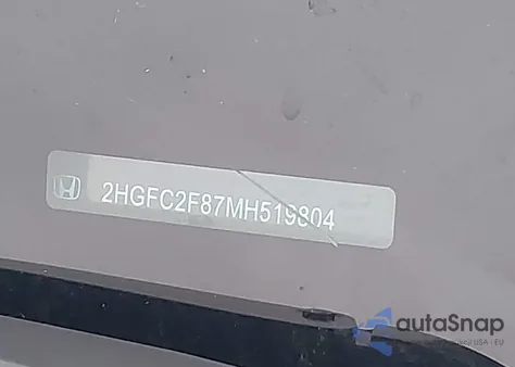 2021 Honda Civic Sport из США, поврежденный, VIN 2HGFC2F87MH519804